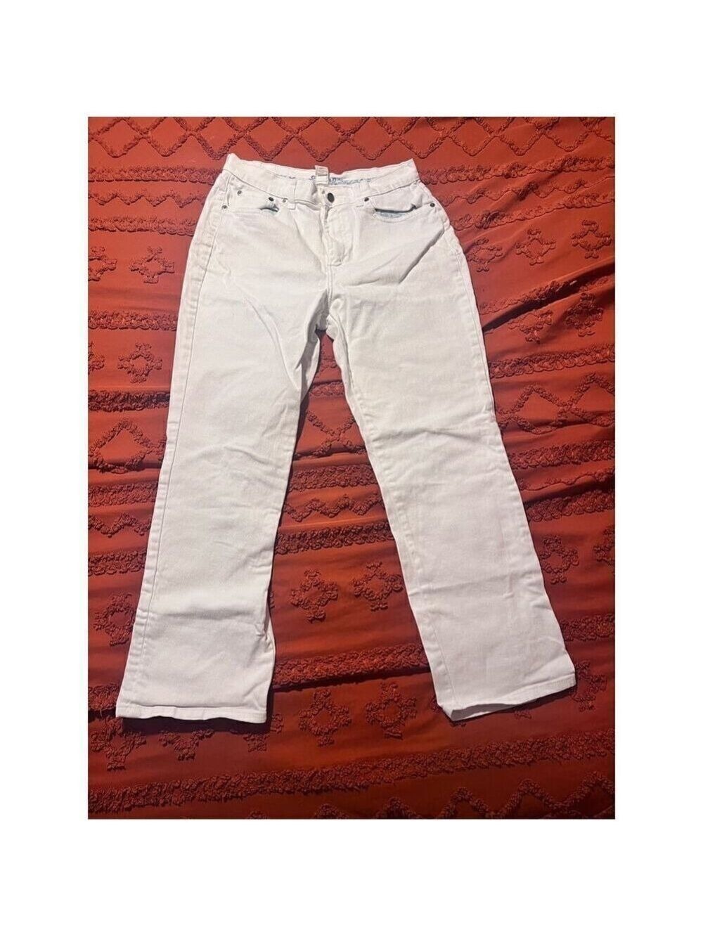 St Johns Bay White Jeans blue floral finishes size 12 - Picture 2 of 13